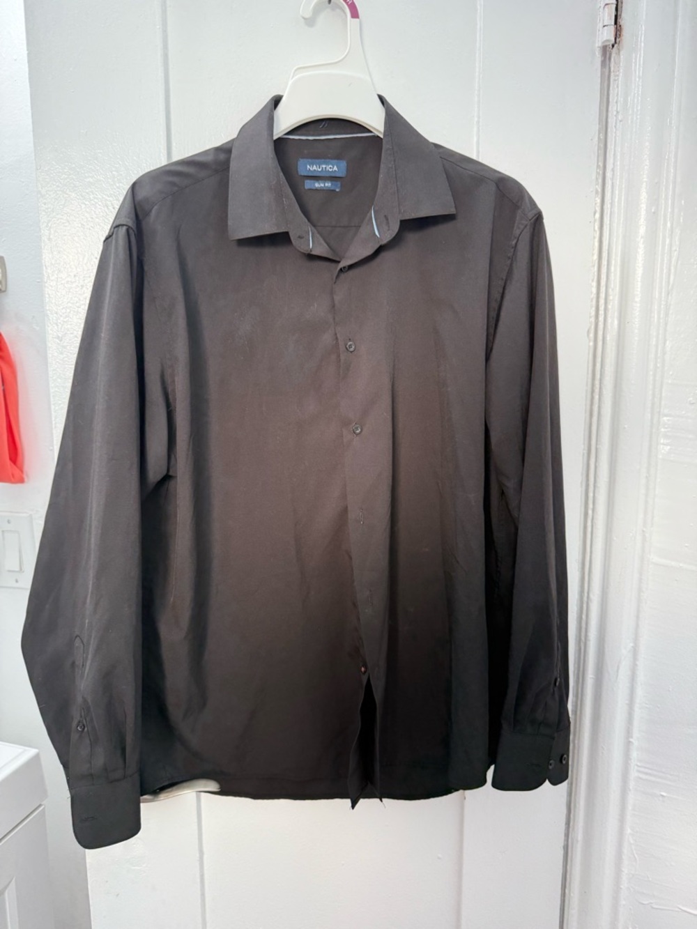 Nautica Slim Fit Brown Button-Up Shirt